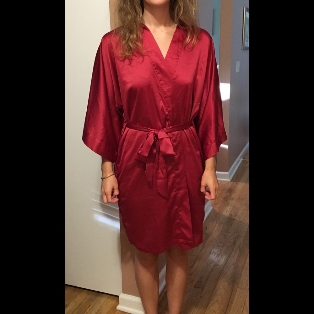 Wine colored robe.  Size small